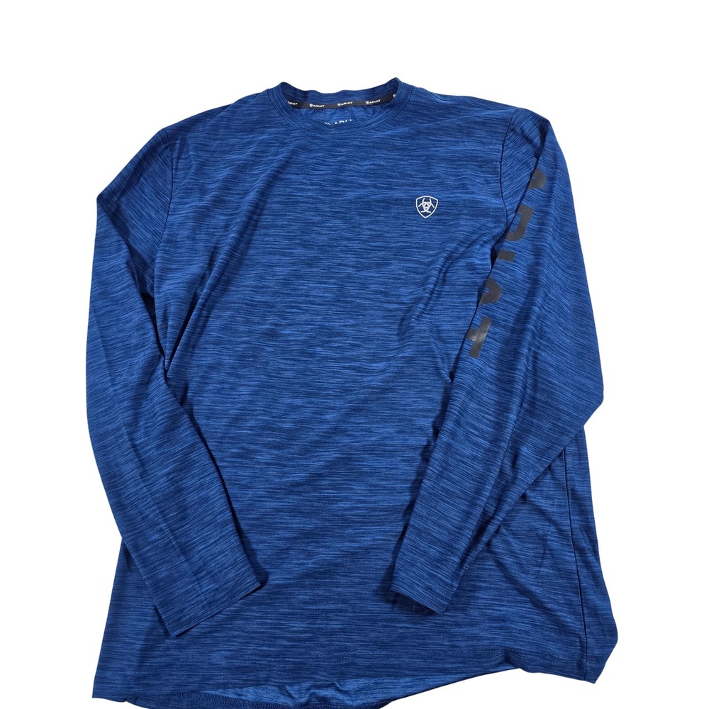 Ariat Mens AriatTEK Heat‎ Series Long Sleeve Performance Shirt Blue Space Dye S
